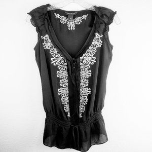 WHBM Sleeveless Peasant Top